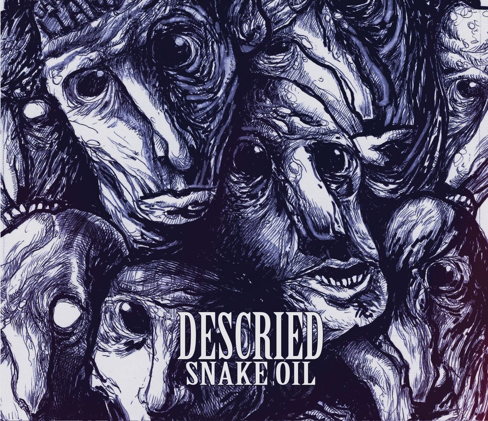 Snake Oil, front cover: a crowd of ink-drawn faces